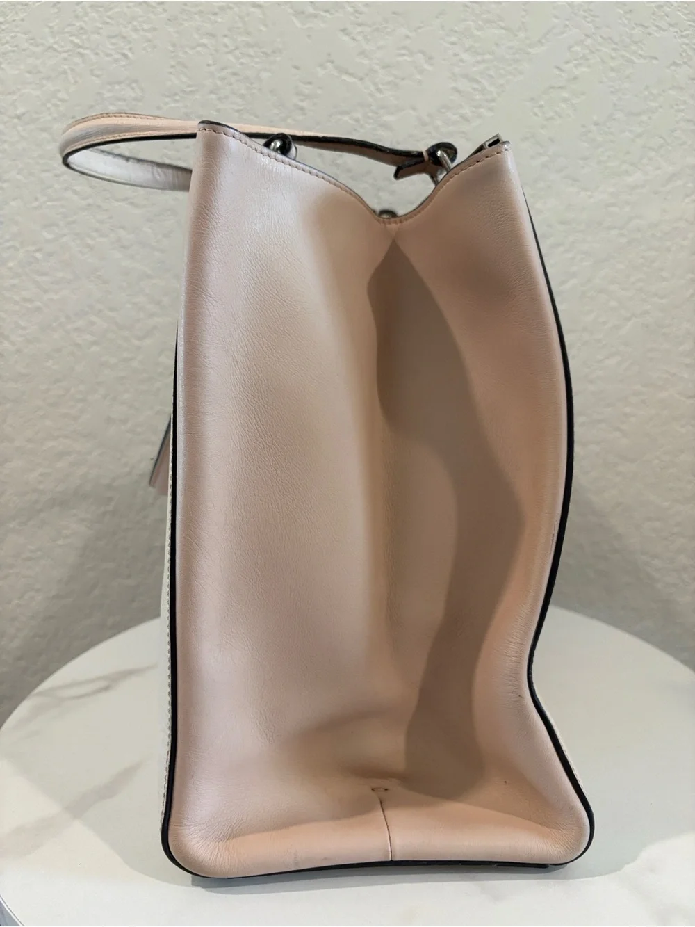 Fendi 3Jours Nude Silver Tote Leather Hand Bag